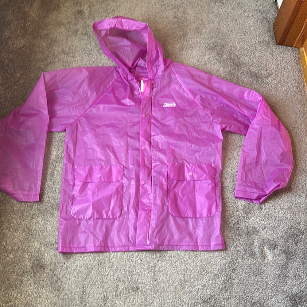 Coleman Lightweight Full Zip Button Down Rain Jacket SIZE S/M